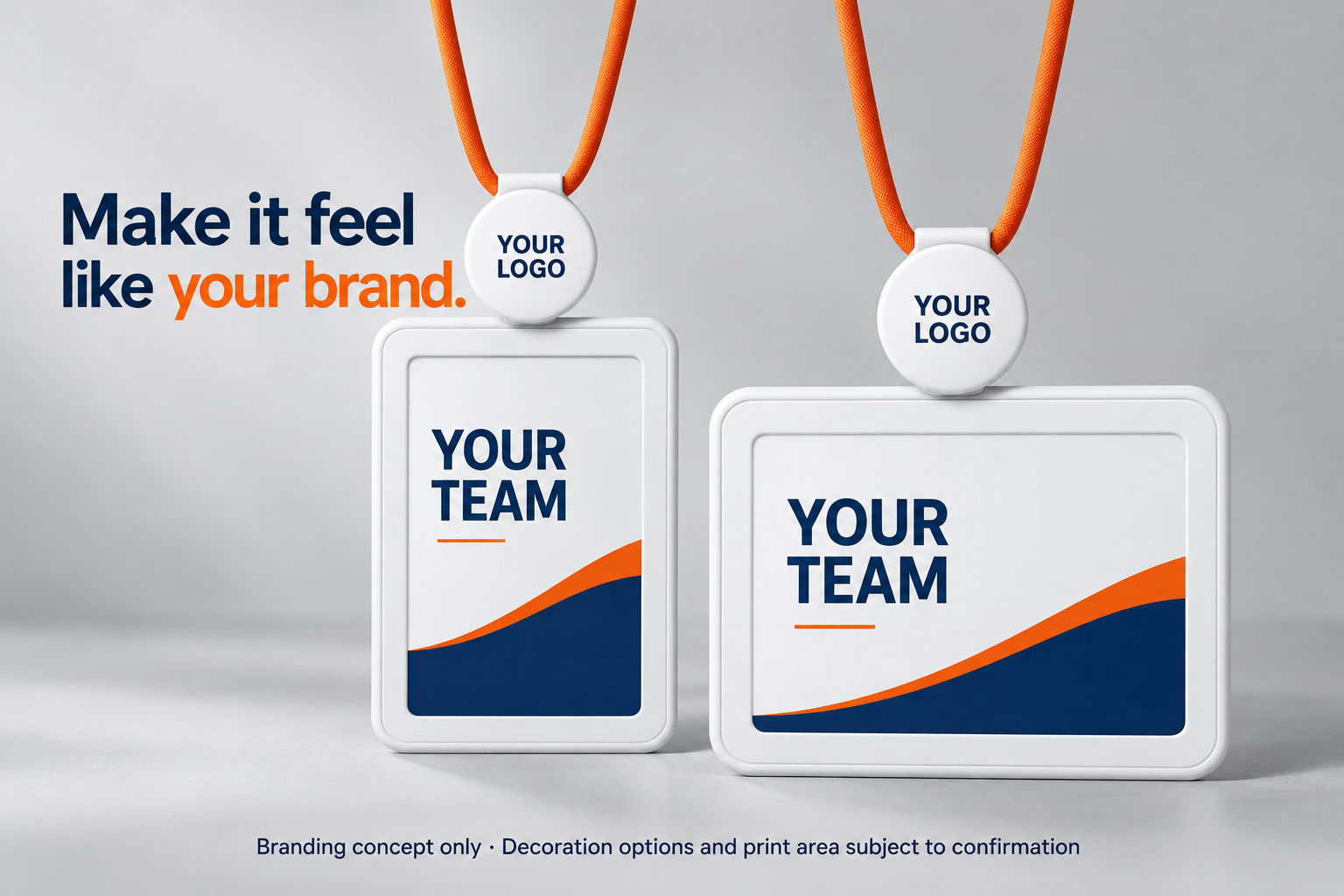 Generic branding concept for the badge holder and reel.